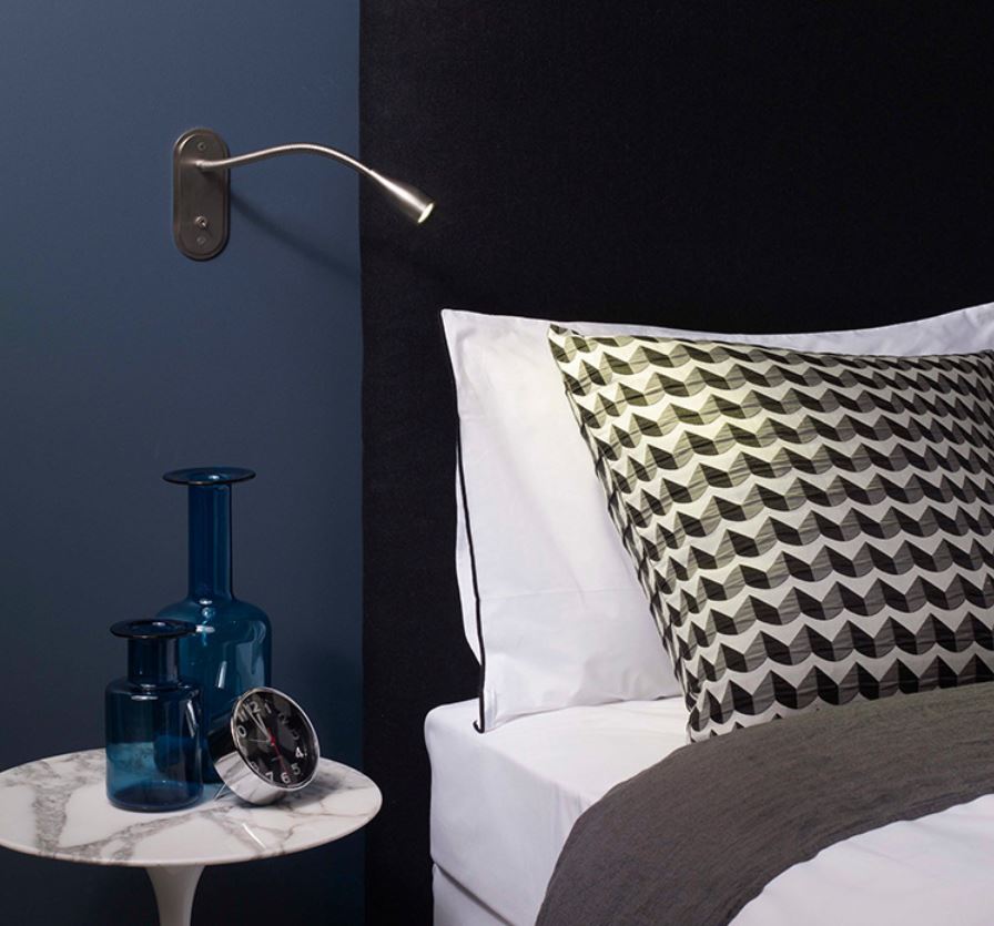 Hotel bedside flexible Swing Arm Led reading wall lamp