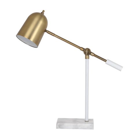 Customized marble base brass finish lampshade morden Table Lamp